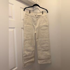 Cream Wide-Leg Pants